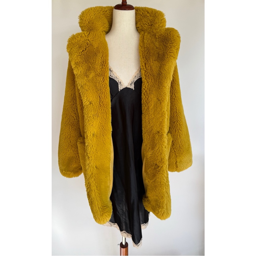 Apparis Faux Fur Jacket Mustard Size Small